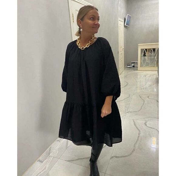 Black H&M Lightweight Dress Viscose - Picture 3 of 5